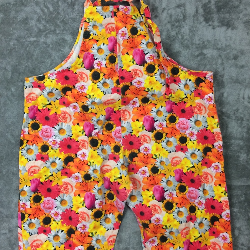 Lucy and Yak Overalls Womens 16 Dungarees Multicolor Flower Power Outdoors - Picture 14 of 16